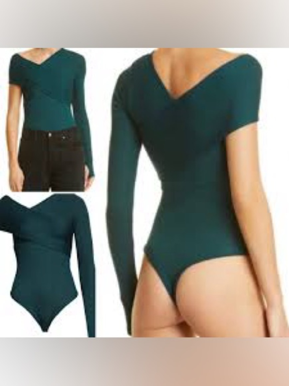 ALIX NYC Blake Bodysuit Jade Asymmetric One Shoulder Long Sleeve Size S
